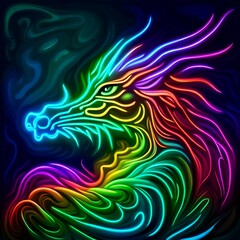 Dragon in Neon Lights