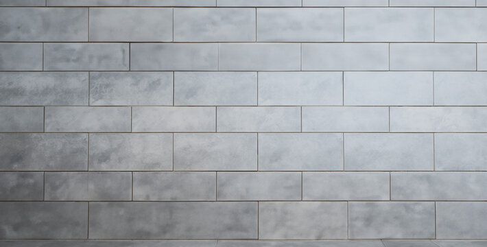 Fototapeta white brick wall background, concrete wall texture, plain grey tile. Generative Ai content