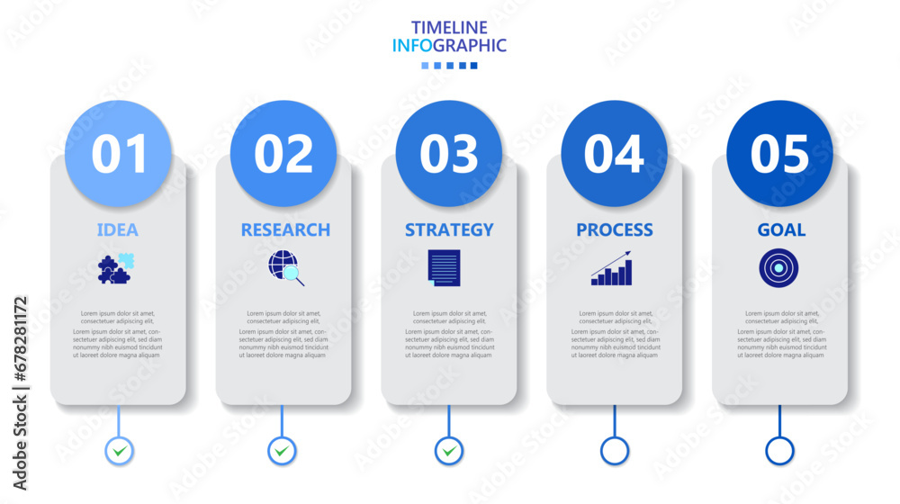 Poster infographic template for business. modern timeline infograph with 5 steps.
