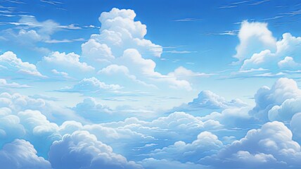 clouds with a soft blue gradient background , generated by AI