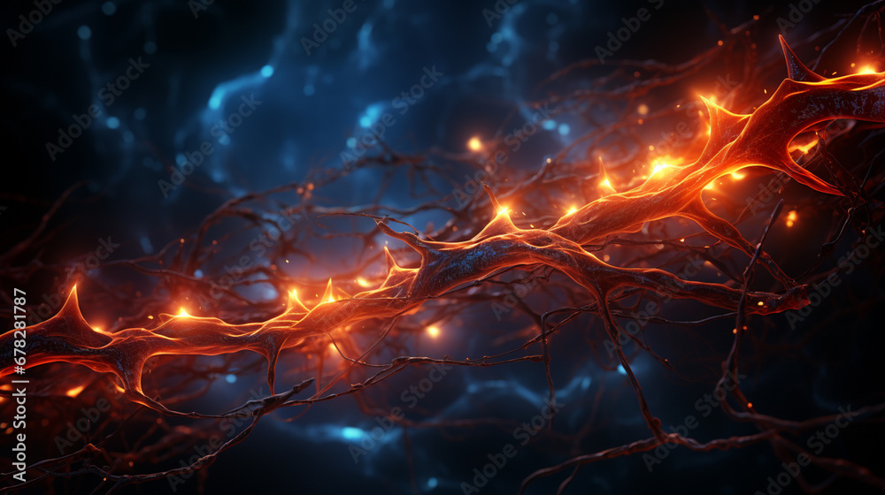 Canvas Prints neurons connecting and transmitting information.