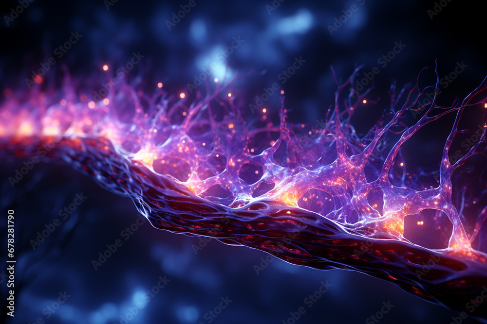 Canvas Prints neurons connecting and transmitting information.