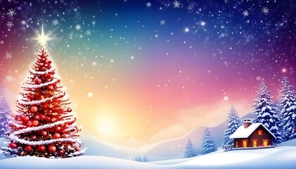 landscape with christmas tree