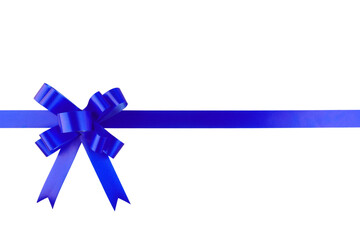 Blue Ribbon Bow Isolated Background