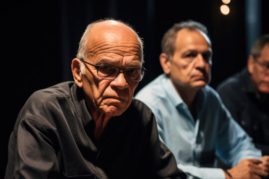 Two men sitting at table, each holding remote control. This image can be used to depict variety of scenarios related to leisure, entertainment, friendship, or technology