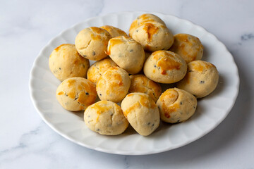 Handmade cookies made with black cumin are from Turkish cuisine. Turkish name; Corek otlu kurabiye