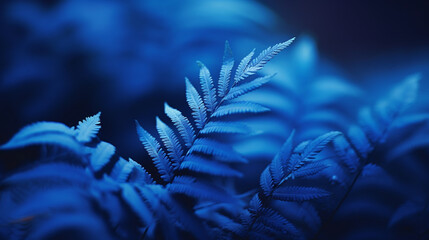 blue fern leaves nature background - Powered by Adobe