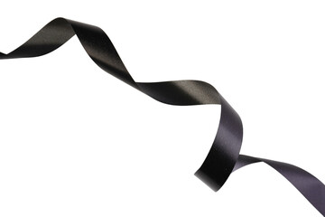 Black Ribbon Curls Isolated Background