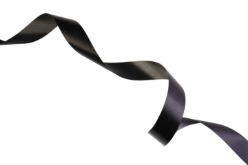 Black Ribbon Curls Isolated Background