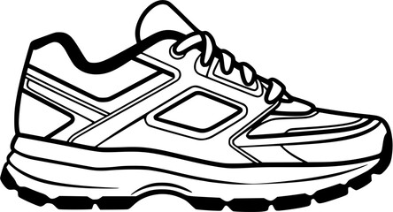 Sports Running Shoes Exercise Vintage Outline Icon In Hand-drawn Style