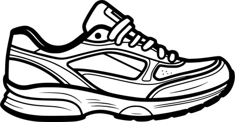 Sports Running Shoes Exercise Vintage Outline Icon In Hand-drawn Style