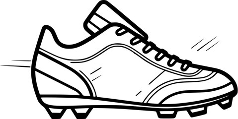 Sports Soccer Cleats Exercise Vintage Outline Icon In Hand-drawn Style
