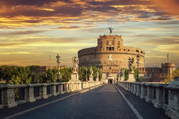 Zelfklevend Fotobehang Castel Sant'Angelo in Rome, Italy. © jarcosa