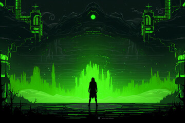 Generative ai pixel art 8 bit retro game character