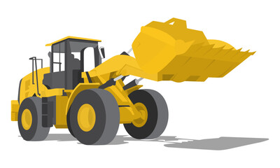 Flat design tractor agricultural farming vehicle