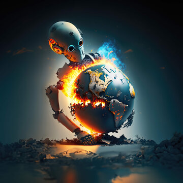 A robot destroying the world