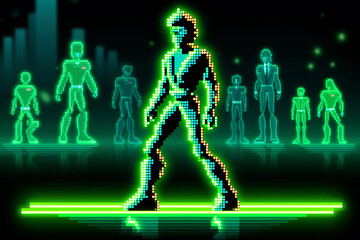Generative ai pixel art 8 bit retro game character