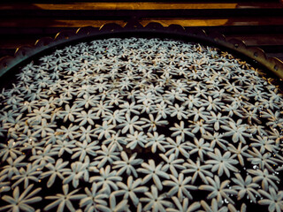 an ornamental bouquet
ornamental round window