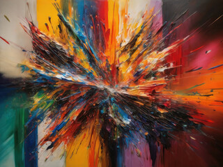 Fototapeta premium Abstract explosion of colorful paint