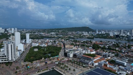 Fototapeta na wymiar Tomas aereas Centro Historico de Cartagena de Indias de dia 