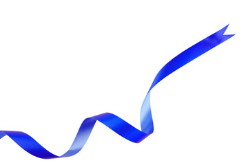 Blue Ribbon Curls Isolated Background