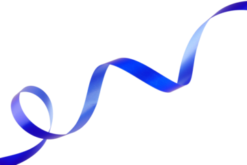 Blue Ribbon Curls Isolated Background