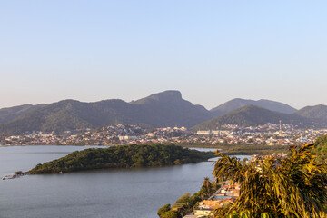 view of the Piratininga lagoon in Niterói in Rio de Janeiro.