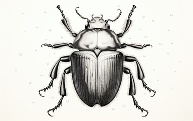 Beetle isolated on white background.