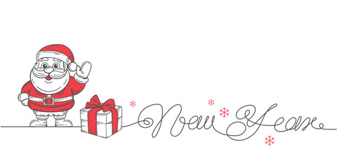 Christmas Holidays.Santa Claus .New Year .Lettering  Vector illustration.	
