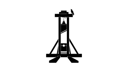 guillotine illustration, black isolated silhouette - obrazy, fototapety, plakaty