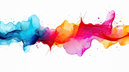 Obraz premium Abstract background with colorful streaks, desktop wallpaper, illustration, dark background, rainbow colors, smoke