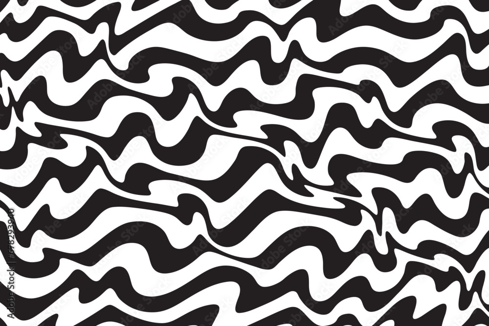 Aufkleber Abstract seamless vector pattern. Waves. Lines. Distorted. Isolated. 