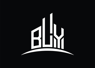 Letter BLY building vector monogram logo design template. Building Shape BLY logo.