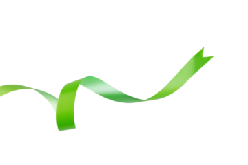 Green Ribbon Curls Isolated Background