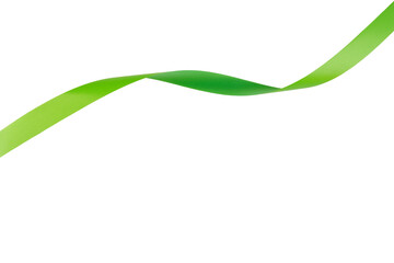 Green Ribbon Curls Isolated Background