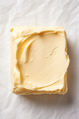 Close-up of a slice of butter creating a natural and appetizing texture