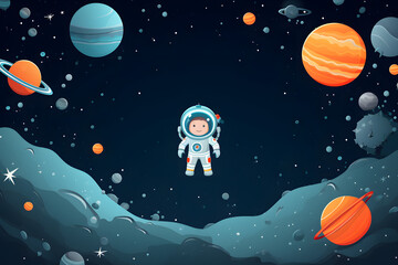 Space design background for kid.