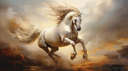 Obraz na płótnie Canvas cavalo em Majestosa cavalgada 