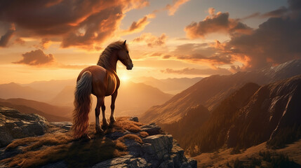 cavalo em alto de montanha 