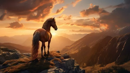 Foto op Plexiglas cavalo em alto de montanha  © Alexandre