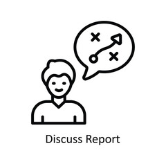 Discuss Report vector outline Icon Design illustration. Business And Management Symbol on White background EPS 10 File