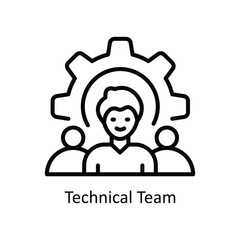 Technical Team vector outline Icon Design illustration. Business And Management Symbol on White background EPS 10 File