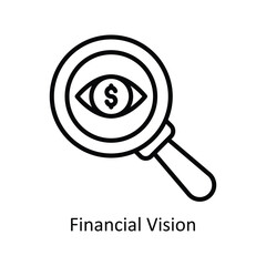 Financial Vision vector outline Icon Design illustration. Business And Management Symbol on White background EPS 10 File