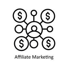 Affiliate Marketing vector outline Icon Design illustration. Business And Management Symbol on White background EPS 10 File