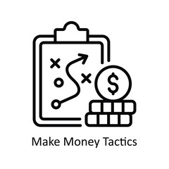 Make Money Tactics vector outline Icon Design illustration. Business And Management Symbol on White background EPS 10 File