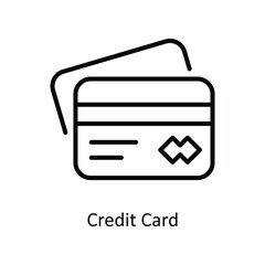 Credit Card vector outline Icon Design illustration. Business And Management Symbol on White background EPS 10 File