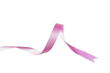 Pink Ribbon Curls Isolated Background
