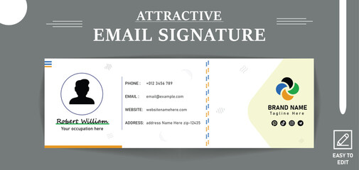 email signature template 2024, email signature design, e mail signature, Business email signature with an author photo place modern and minimal layout 2024