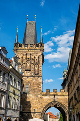 Lesser town bridge tower, Prague, Czech republic, travel destination - 678301327