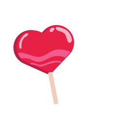 Isolated colored heart shaped lollipop icon Vector